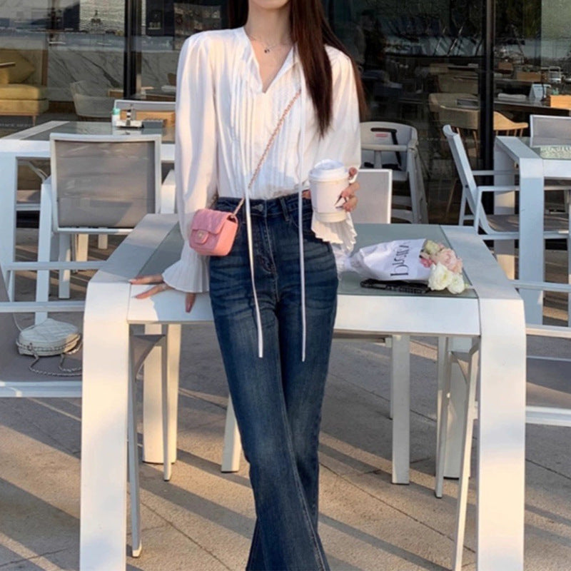 Blouse à manches plissées Chic und Stil pour femmes