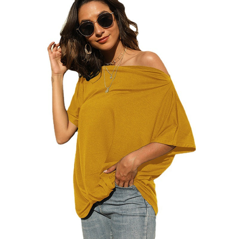Women's off-shoulder t-shirt with relaxed fit and trendy knot detail Chic und Stil