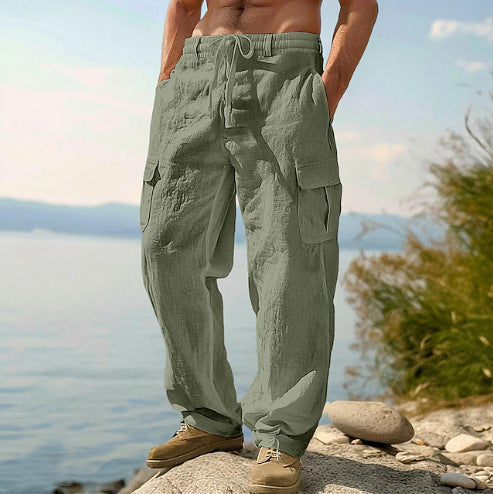 Pantalon cargo décontracté pour hommes avec taille ajustable et poches latérales pratiques Chic und Stil
