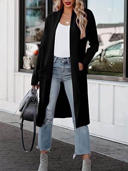 Cardigan longline pour femmes avec poches pratiques et coupe fluide Chic und Stil