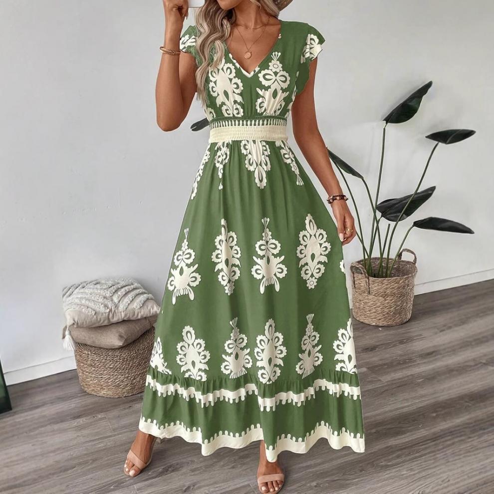 Femme Bohème Robe Maxi Brodée Chic und Stil