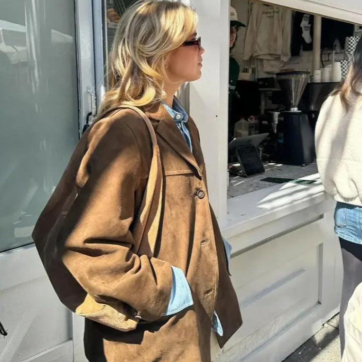 Blazer chic pour femmes en matériau doux avec poches pratiques Chic und Stil