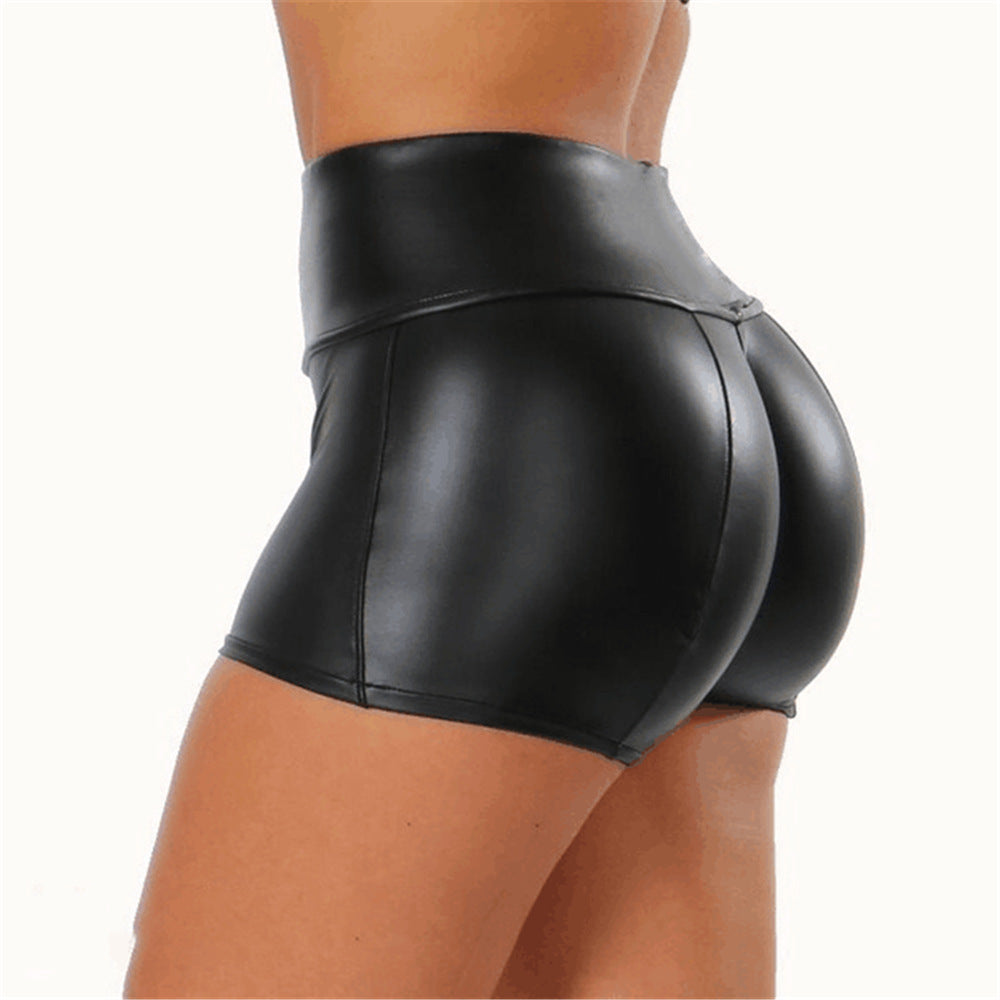 Shorts de sport brillants taille haute pour femmes Chic und Stil