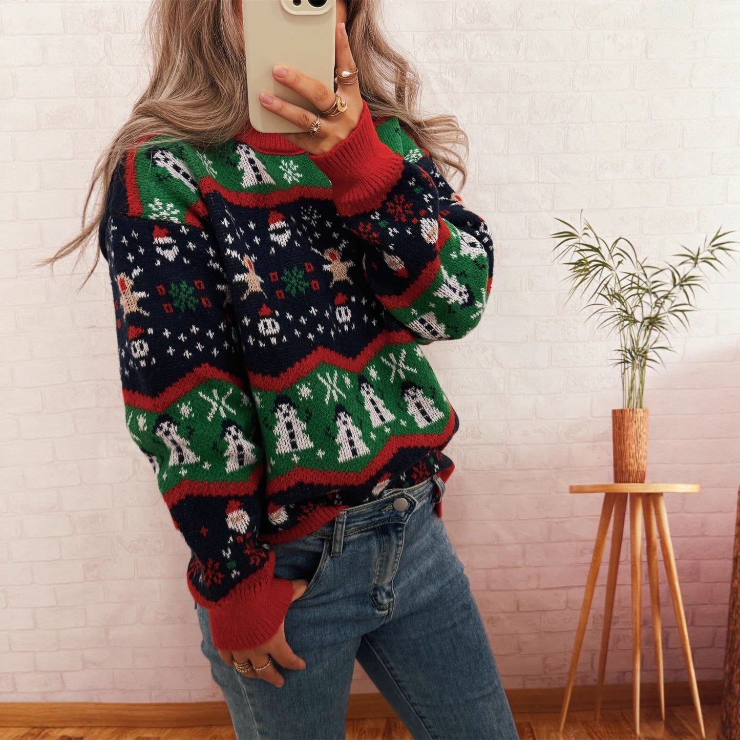 Pull de Noël pour femmes avec un motif joyeux et une coupe décontractée Chic und Stil