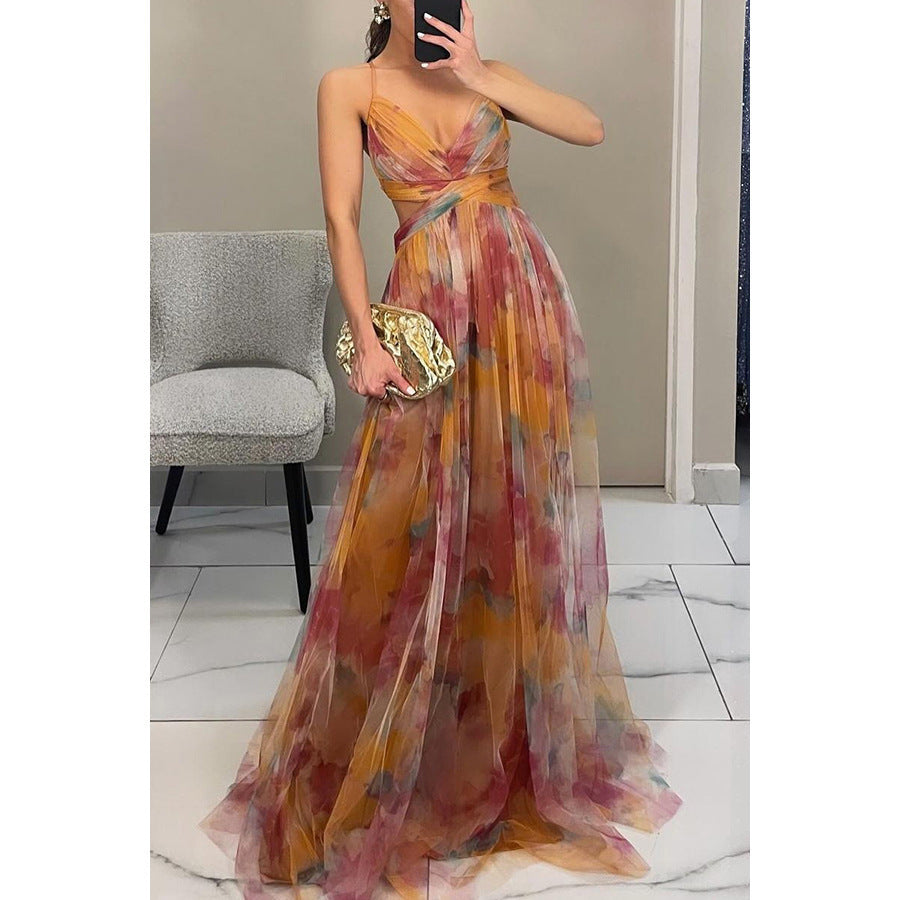 Femme Élégante Robe Maxi avec des détails découpés raffinés et un design fluide Chic und Stil