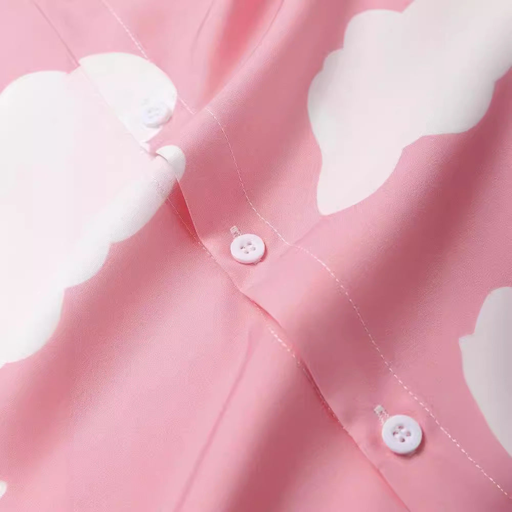 Chemise à manches courtes pour hommes avec motif nuages Chic und Stil