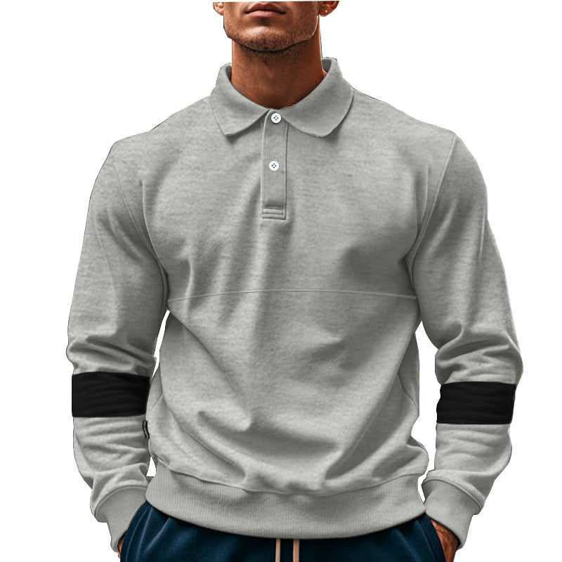 Hommes Polo-Hoodie sportif avec manches contrastées Chic und Stil