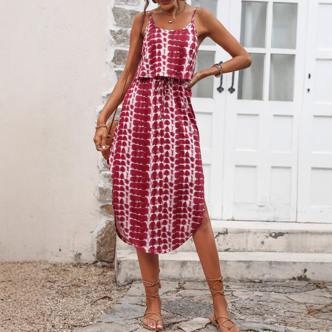 Robe midi femme avec coupe fluide et bretelles ajustables Chic und Stil