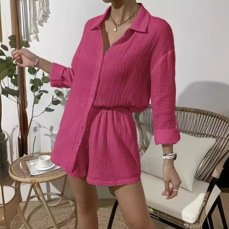 Ensemble haut à manches courtes et shorts léger pour dames Chic und Stil