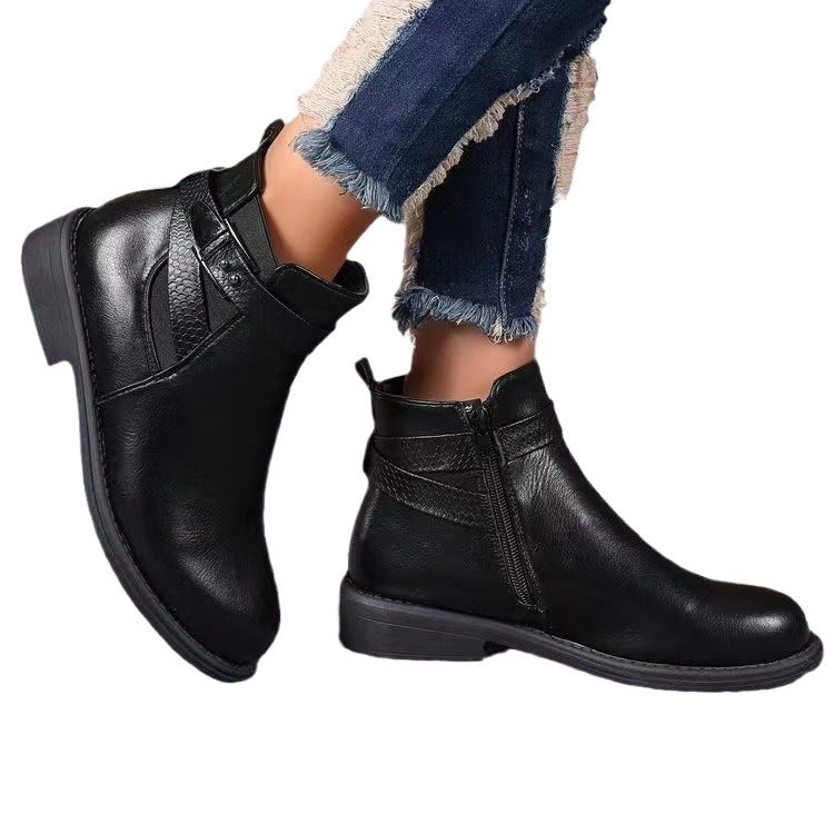 Bottines élégantes pour femmes avec une fermeture éclair élégante et un design de confort chic Chic und Stil