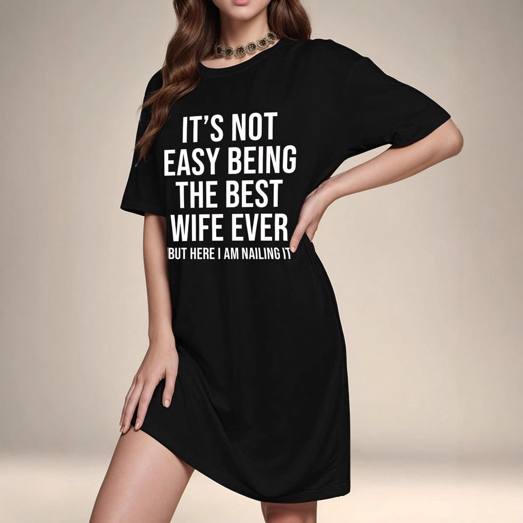Robe T-shirt graphique surdimensionnée pour femmes Chic und Stil