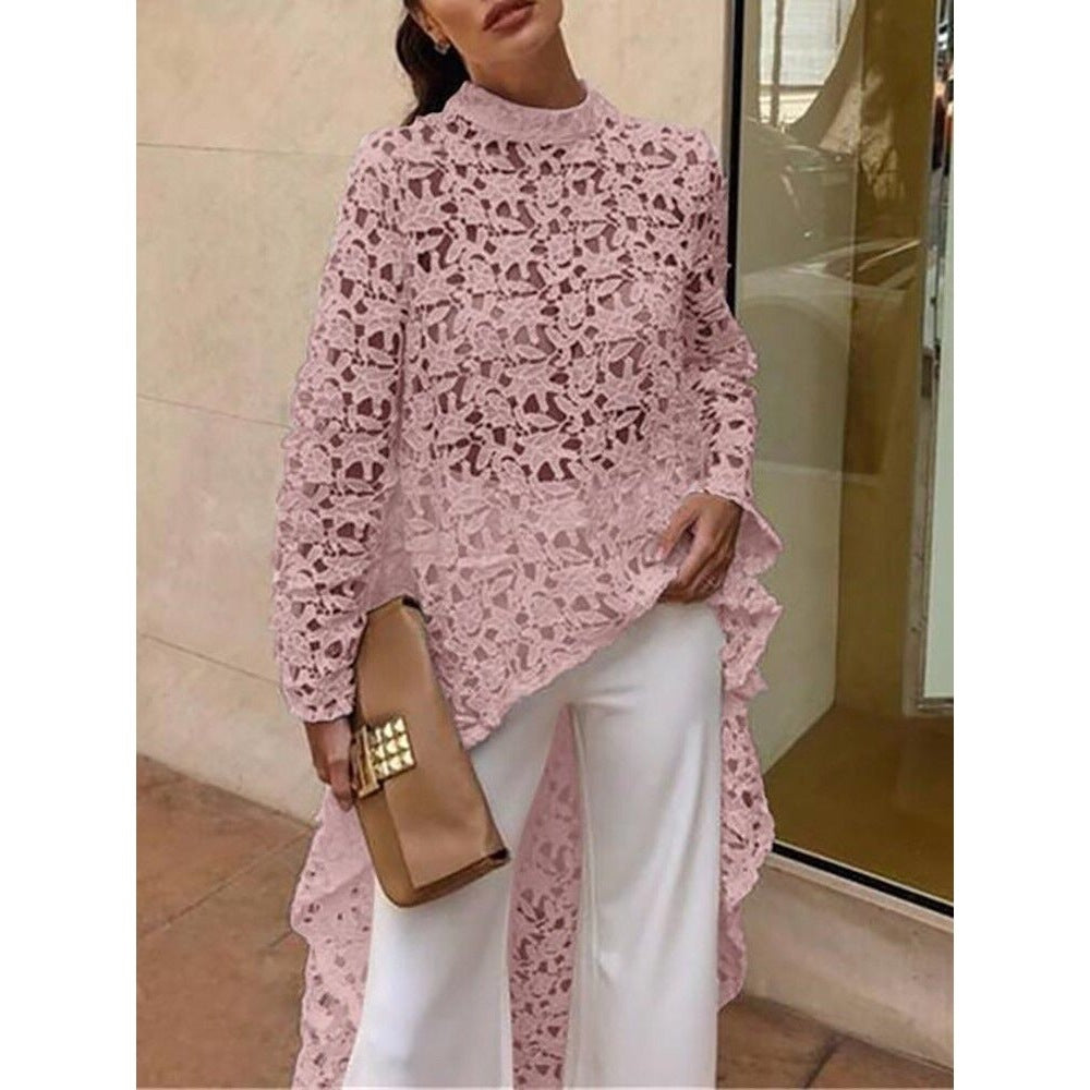 Haut en dentelle pour femmes avec ourlet asymétrique Chic und Stil