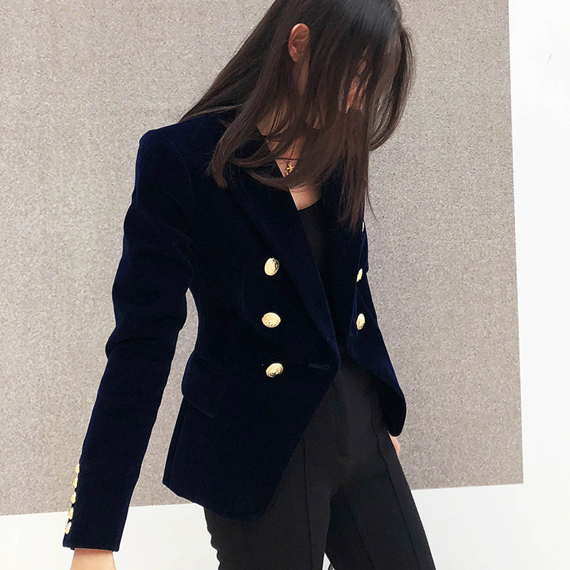 Veste en velours à double boutonnage pour femmes Chic und Stil