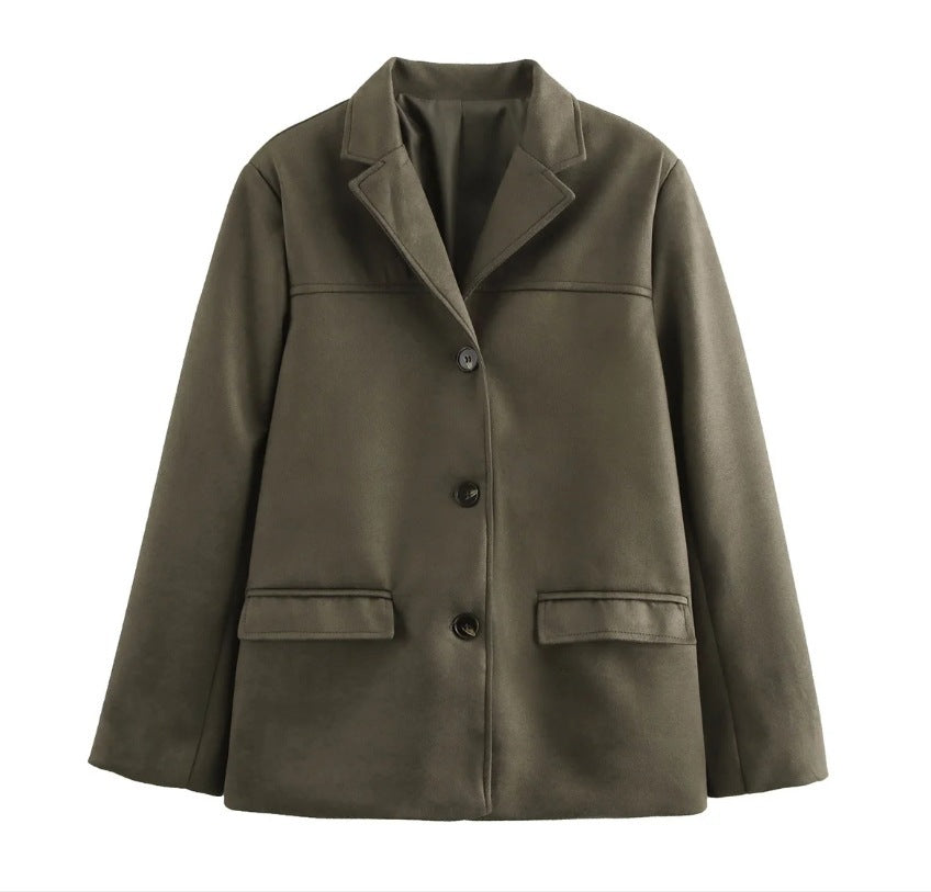 Blazer chic pour femmes en matériau doux avec poches pratiques Chic und Stil