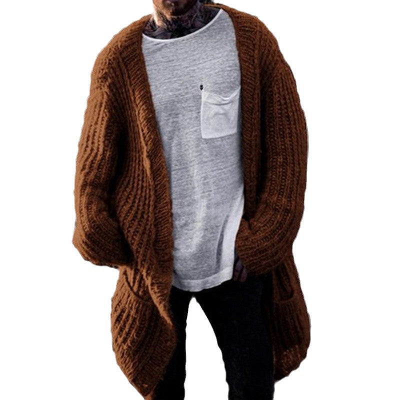 Cardigan tricot pour homme à grande taille avec décolleté plongeant et design structuré Chic und Stil