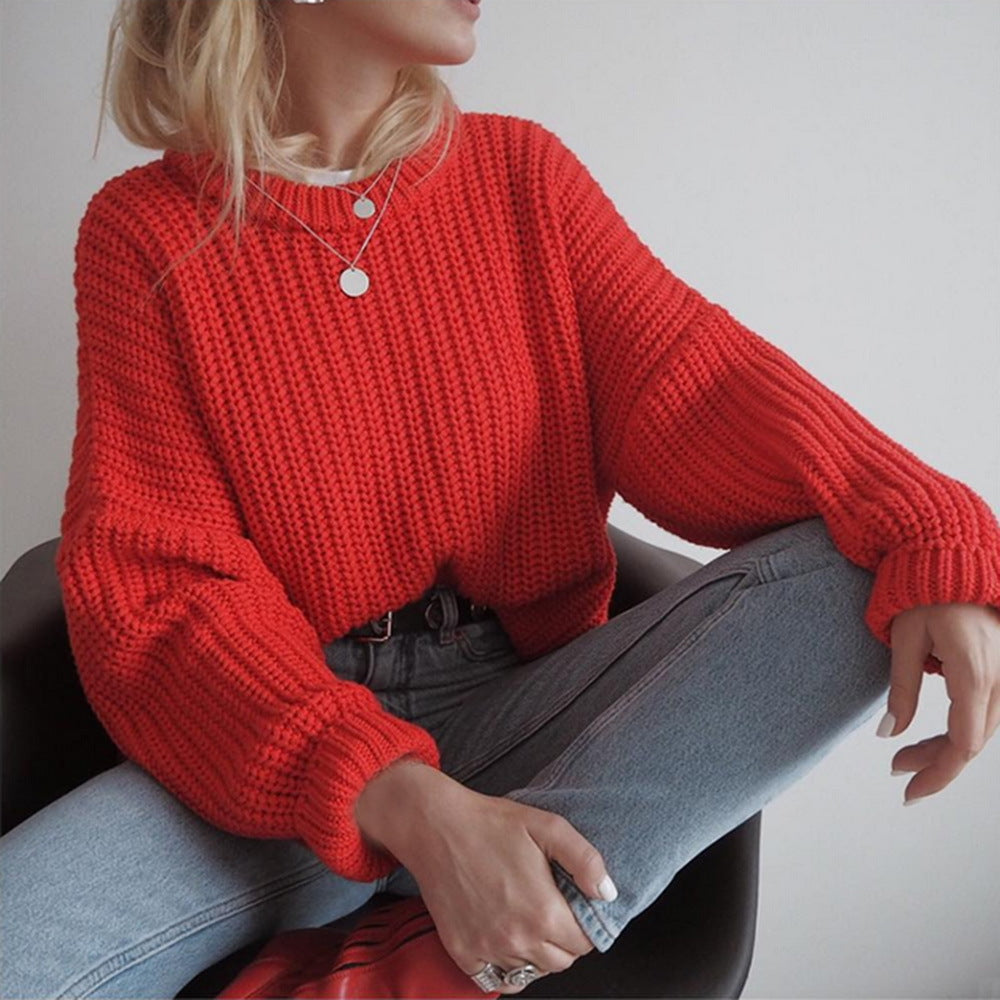 Pull en gros tricot pour femmes avec coupe décontractée et manches volumineuses Chic und Stil