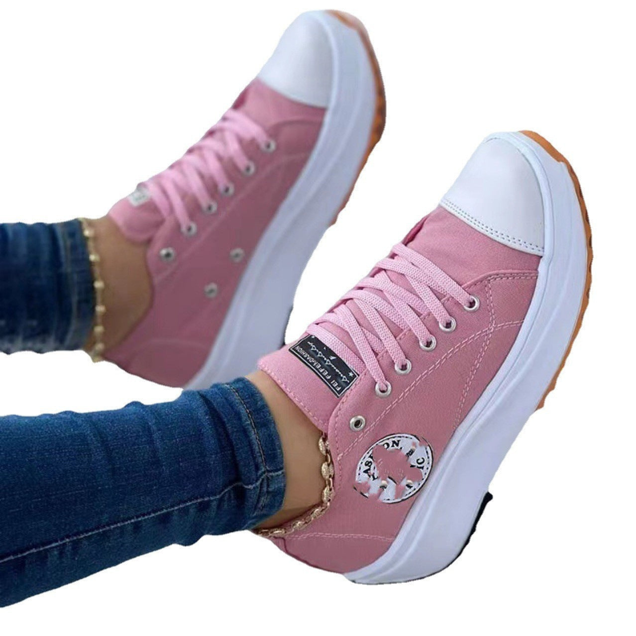 Baskets en toile sportives pour femmes au design urbain avec semelle en caoutchouc Chic und Stil