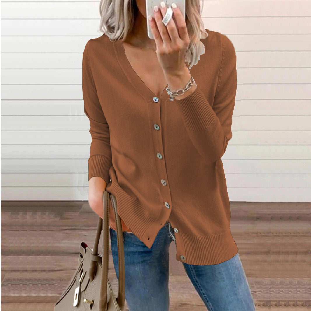 Cardigan pour dames avec des devant boutonnables et décolleté en V Chic und Stil