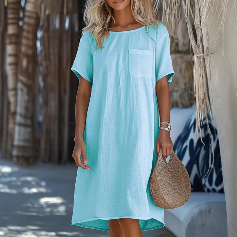 Robe midi décontractée pour femmes avec poches Chic und Stil