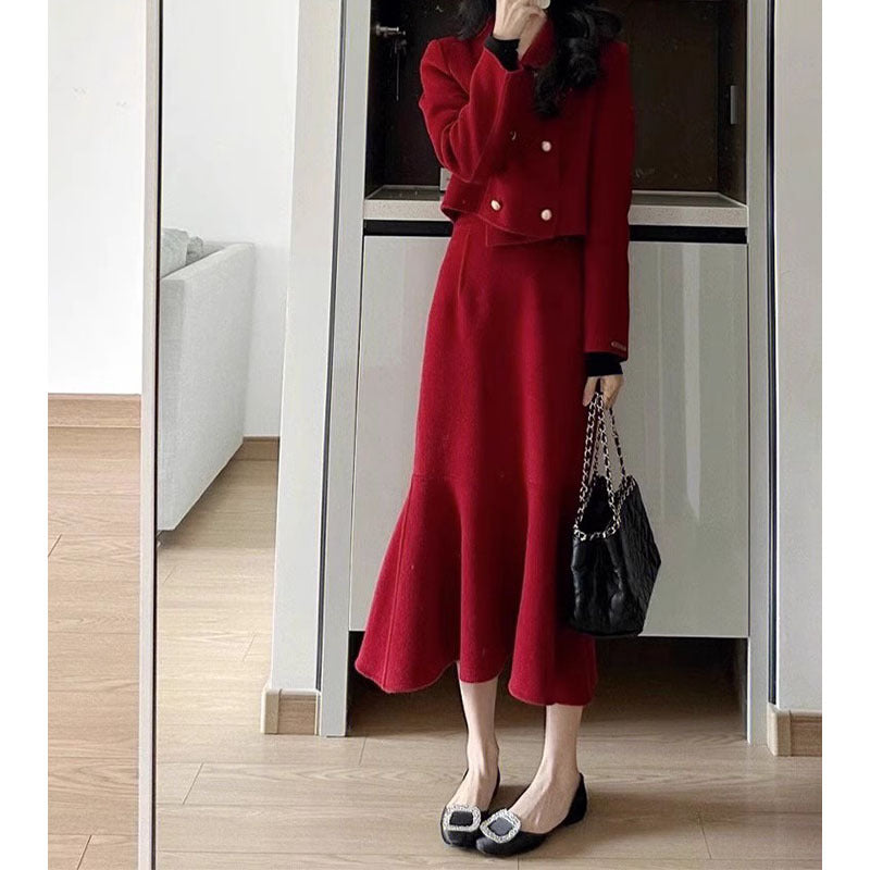 Robe midi longue à manches longues élégante pour femmes Chic und Stil