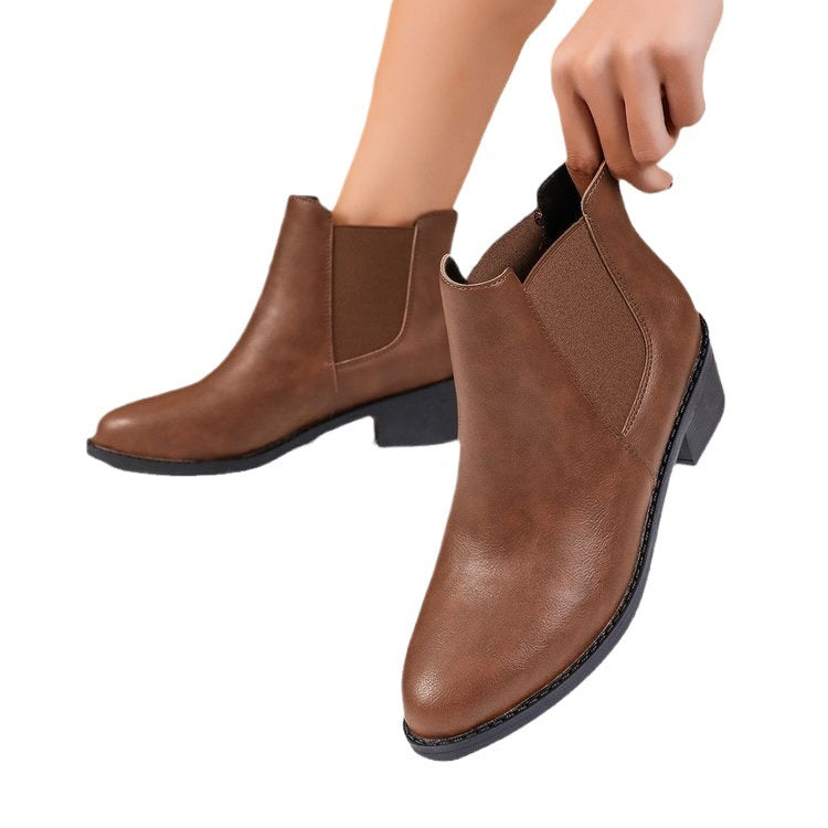 Bottines Chelsea pour dames en cuir végan avec des empiècements élastiques sur les côtés Chic und Stil