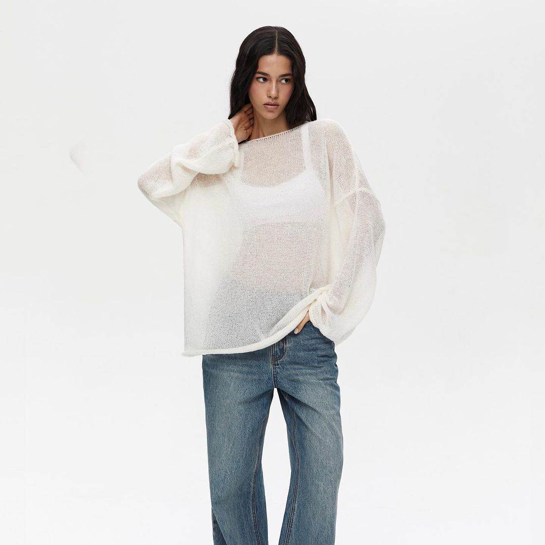 Pull en maille aérienne pour femmes avec effet transparent Chic und Stil