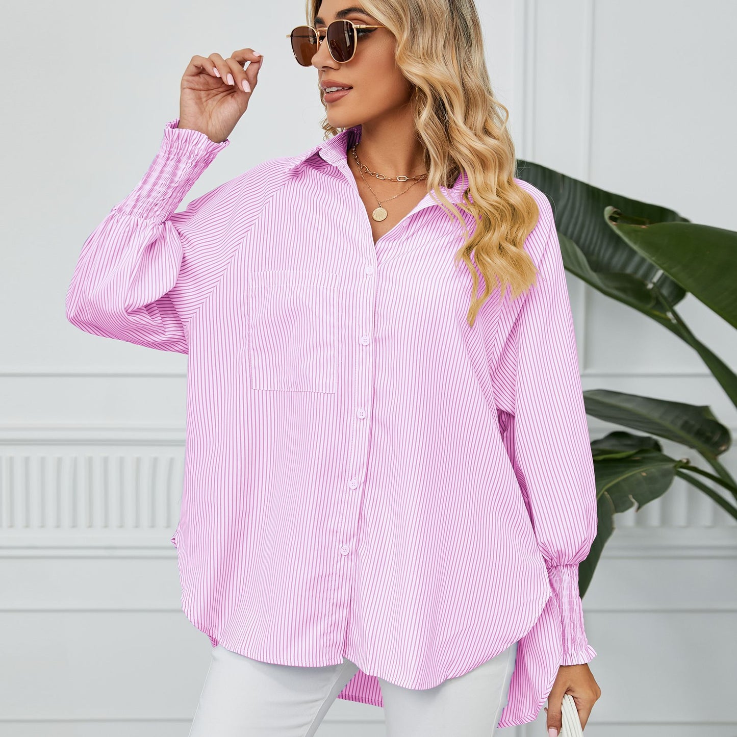 Blouse oversize décontractée pour femmes avec rayures Chic und Stil