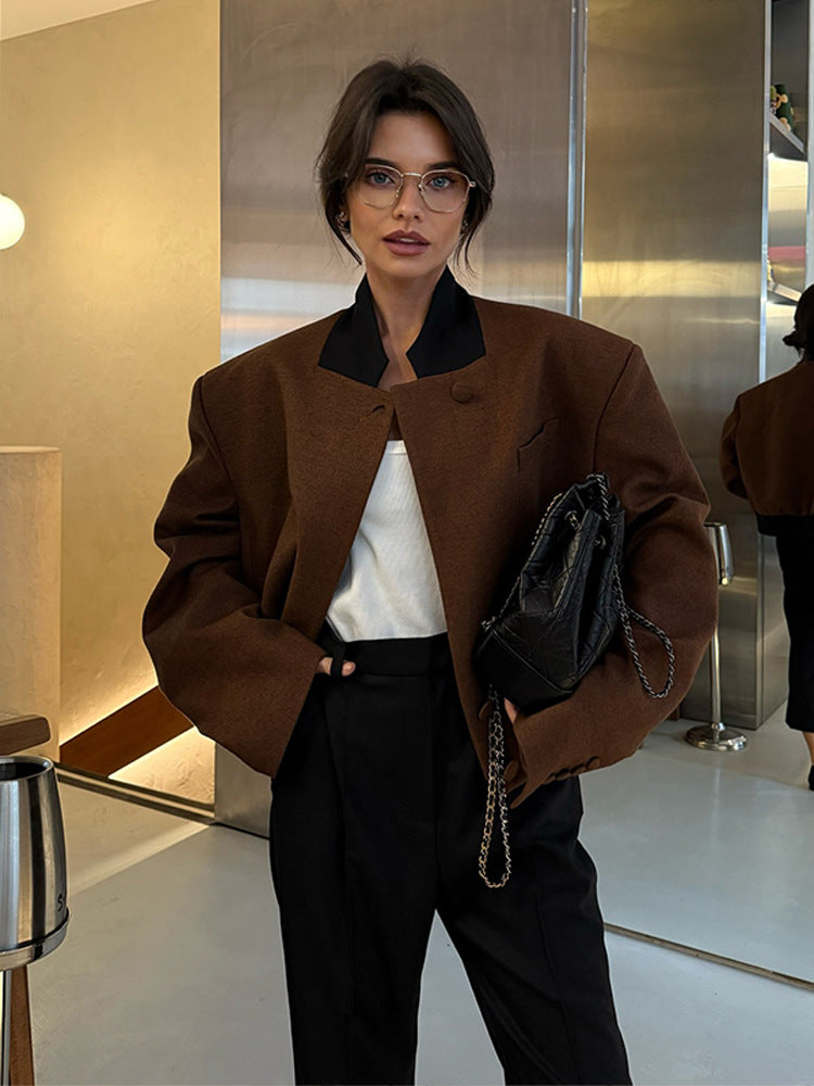 Blazer en laine oversize pour femmes Chic und Stil