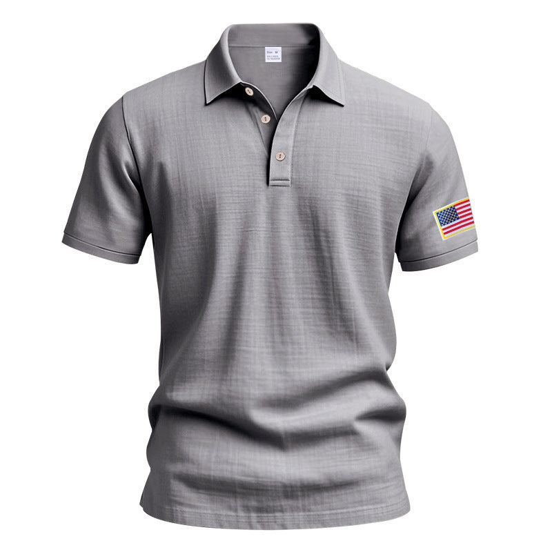 Polo sportif pour hommes avec motif de drapeau américain et technologie de régulation de l'humidité Chic und Stil