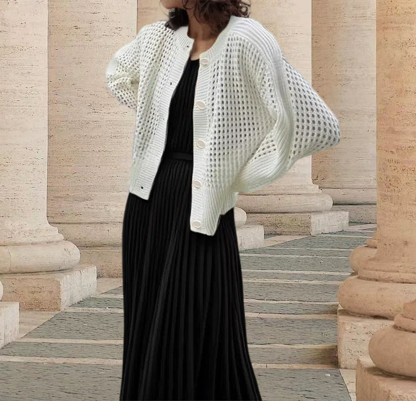 Veste en tricot pour femmes avec une structure en filet aérien Chic und Stil