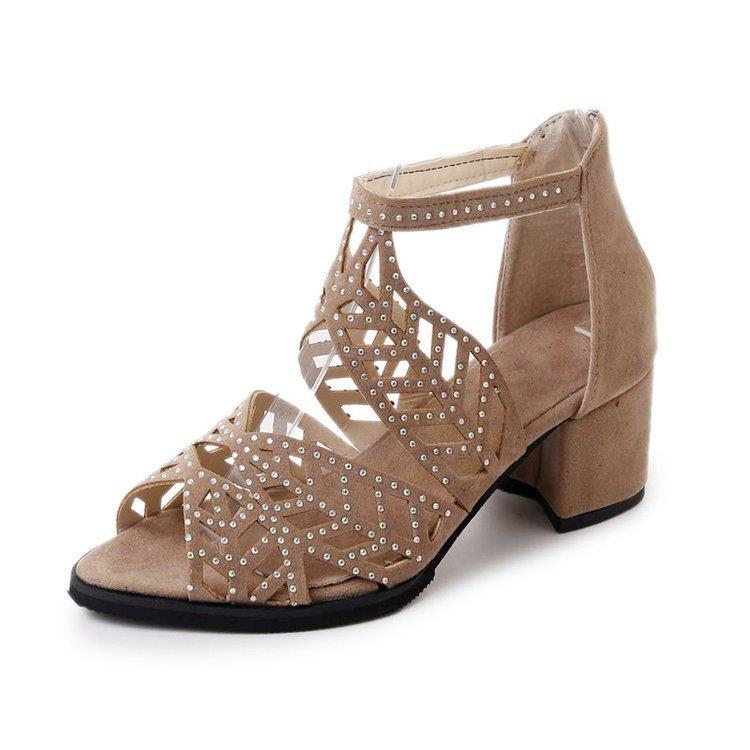 Sandales pour femmes en strass glamour avec talon block Chic und Stil