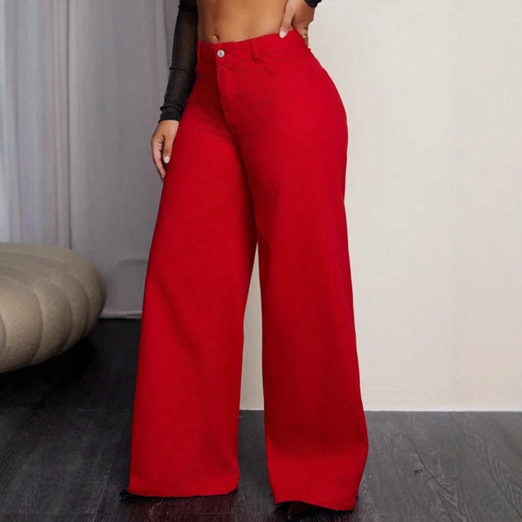 Pantalon taille haute ample pour femmes avec coupe décontractée et design coloré Chic und Stil