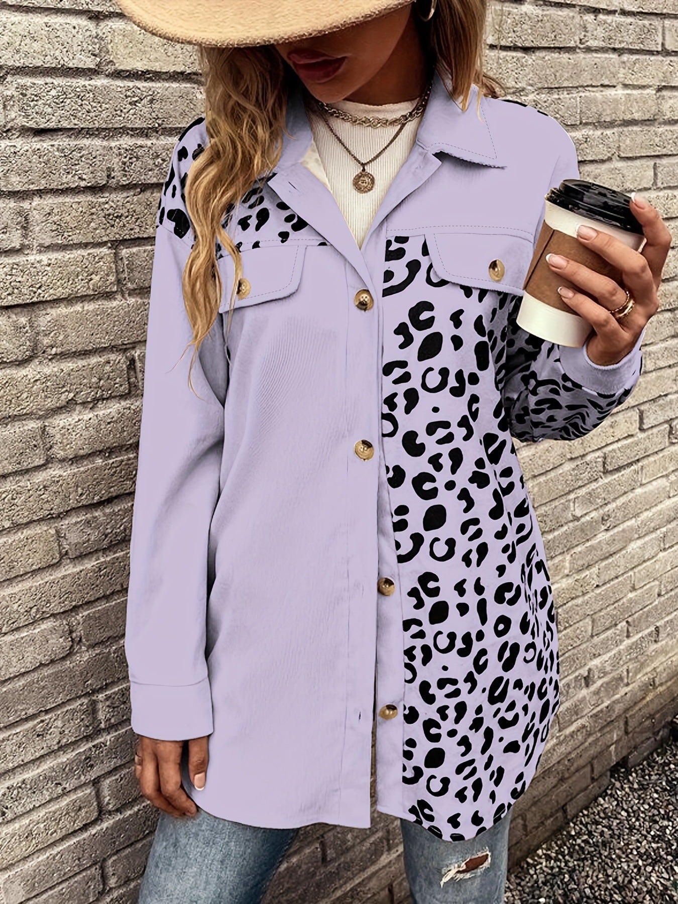Chemise overshirt léopard pour femmes Chic und Stil
