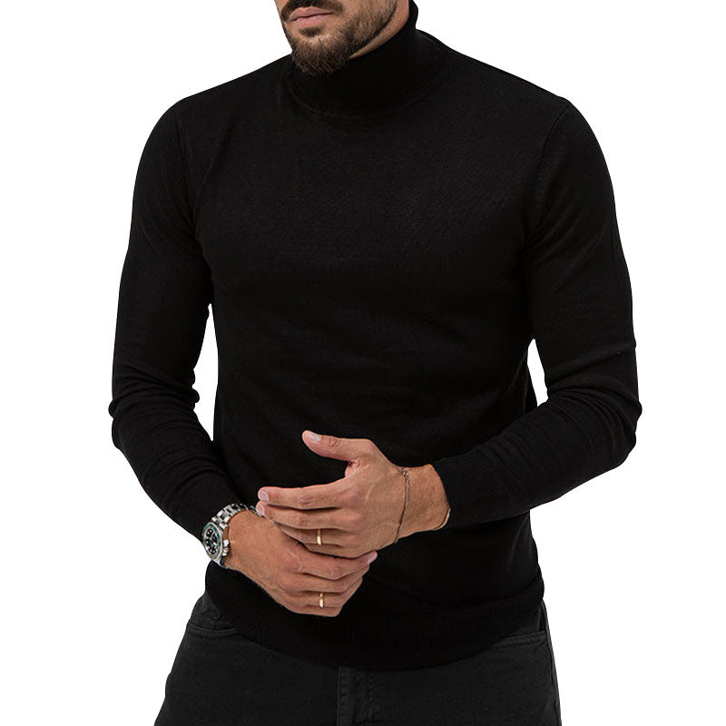 Pull-over élégant pour hommes avec col roulé en matériau doux Chic und Stil