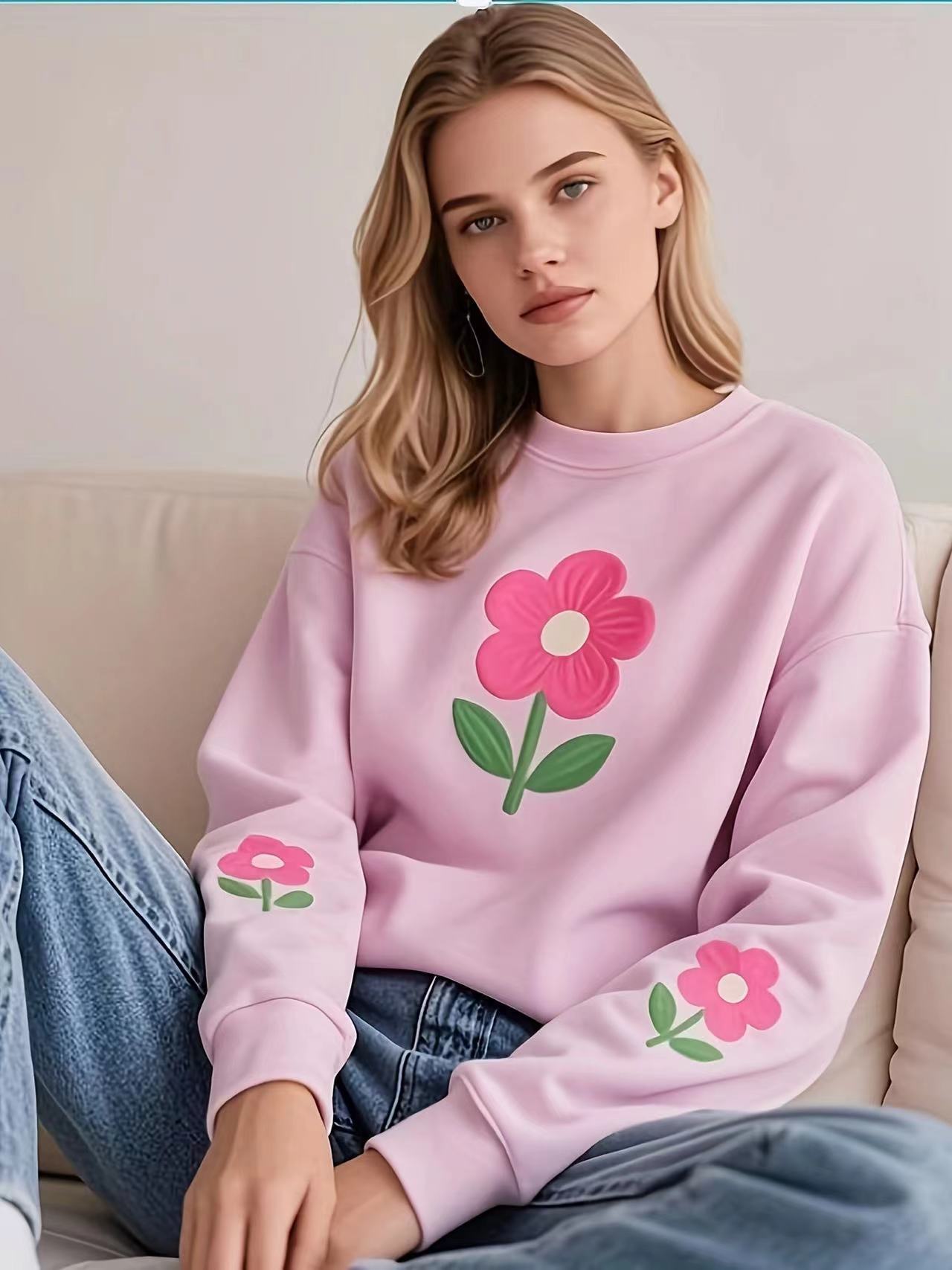 Sweat-shirt pour femmes avec motif floral coloré Chic und Stil