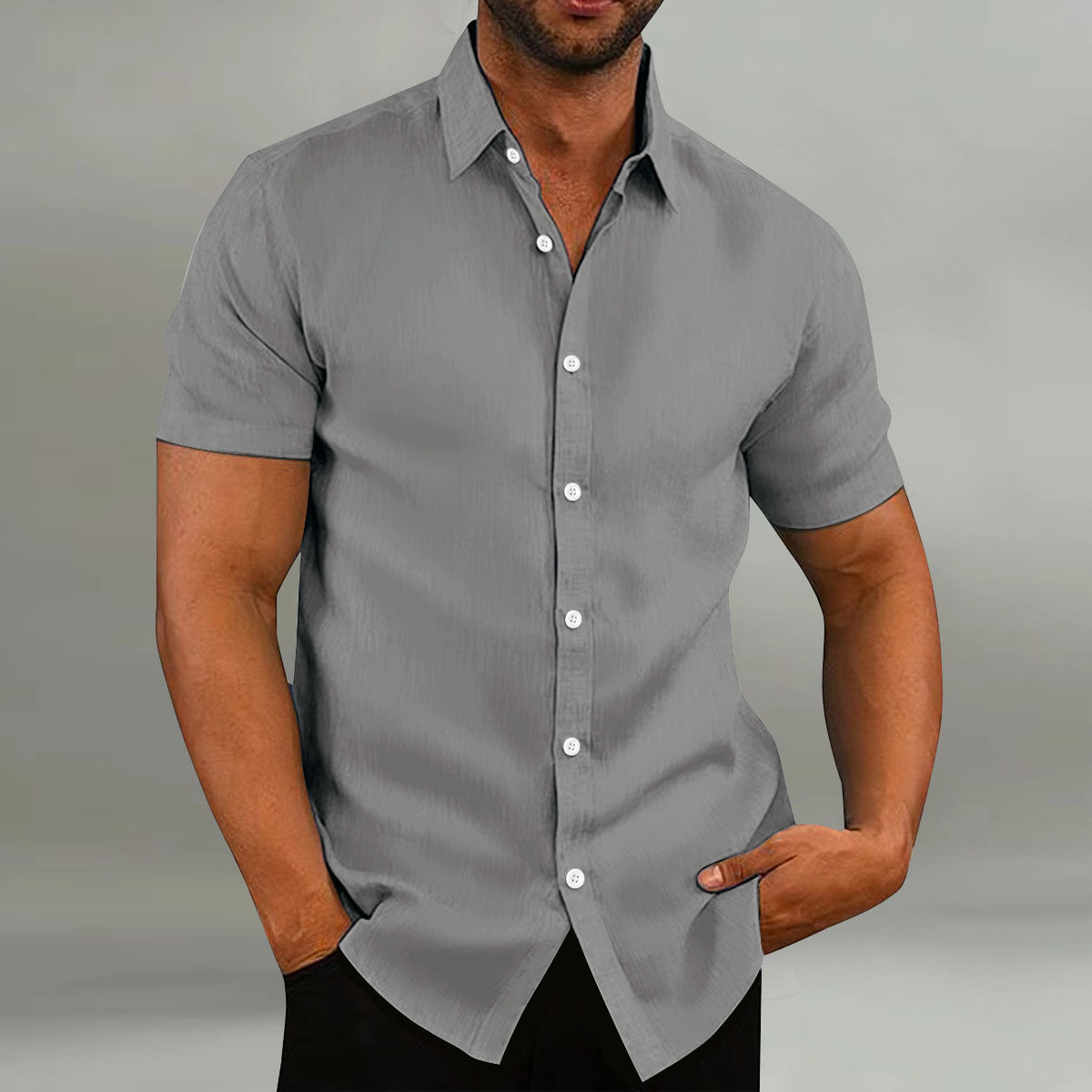 Chemise de loisirs à manches courtes pour hommes avec patte de boutonnage Chic und Stil