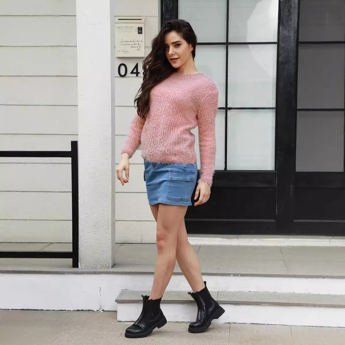 Dames Pull en maille confortable avec coupe décontractée et texture fine Chic und Stil