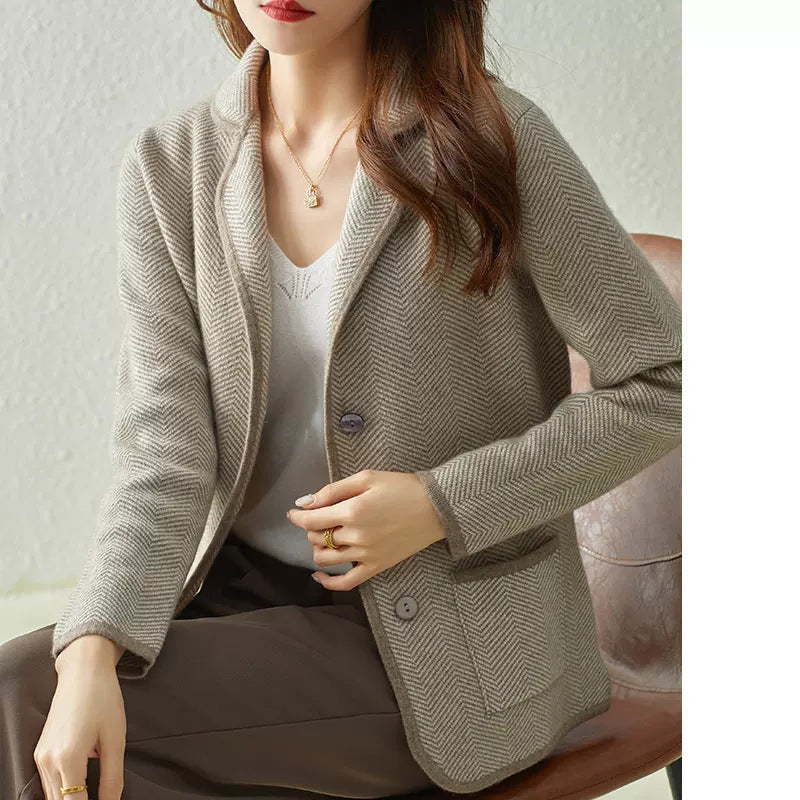Cardigan Texturé en Chevrons pour Femmes Chic und Stil