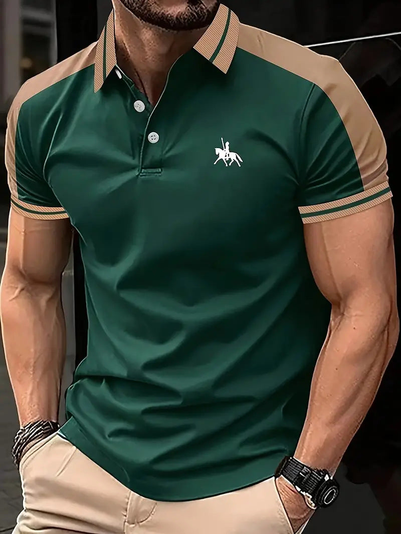 Hommes Polo performance à col contrasté élégant Chic und Stil