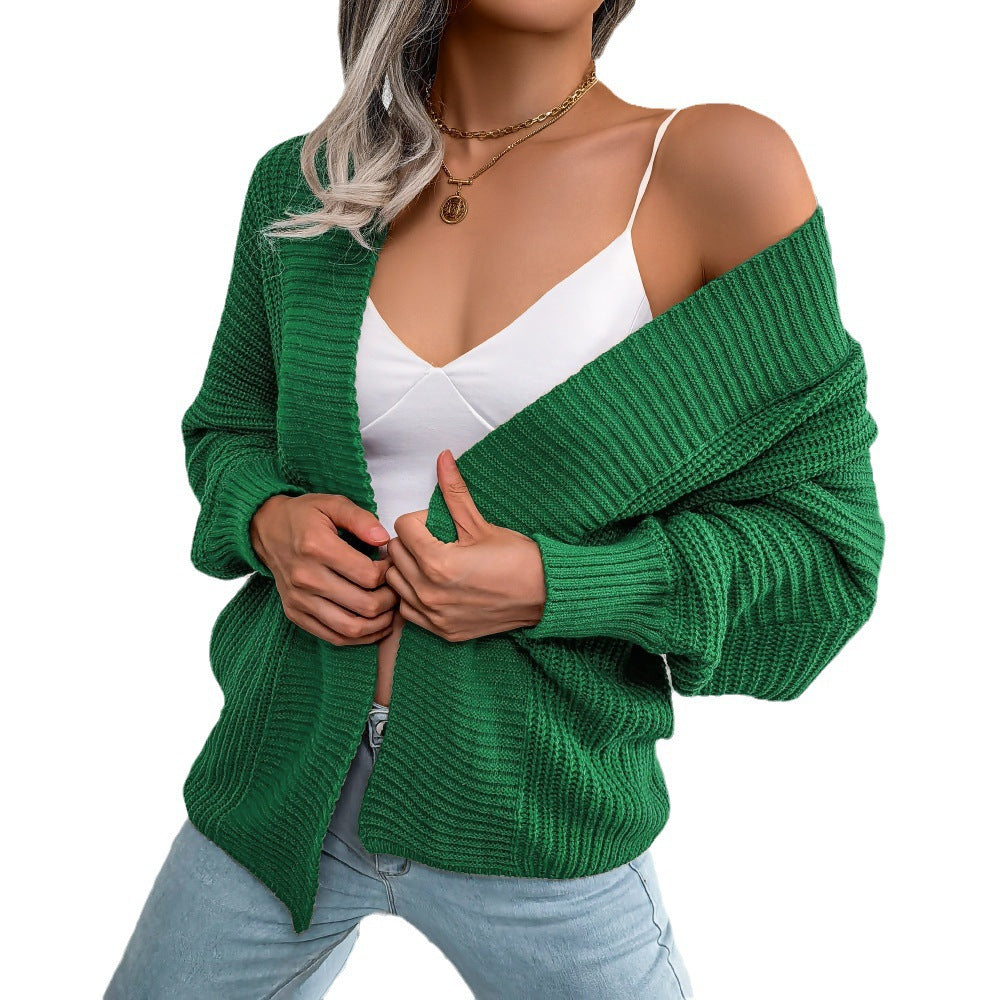 Cardigan en tricot décontracté pour femmes avec un décolleté en V profond et une silhouette surdimensionnée Chic und Stil