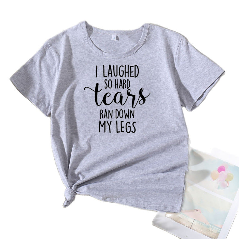 T-shirt humor graphique décontracté pour femmes Chic und Stil