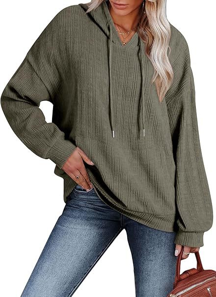 Dames Pull à Capuche Oversize avec Design Texturé Chic und Stil