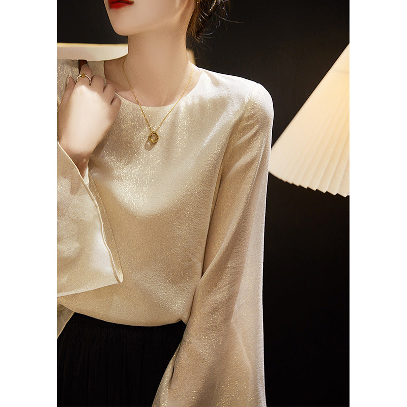 Top à manches longues élégant et scintillant pour femmes Chic und Stil