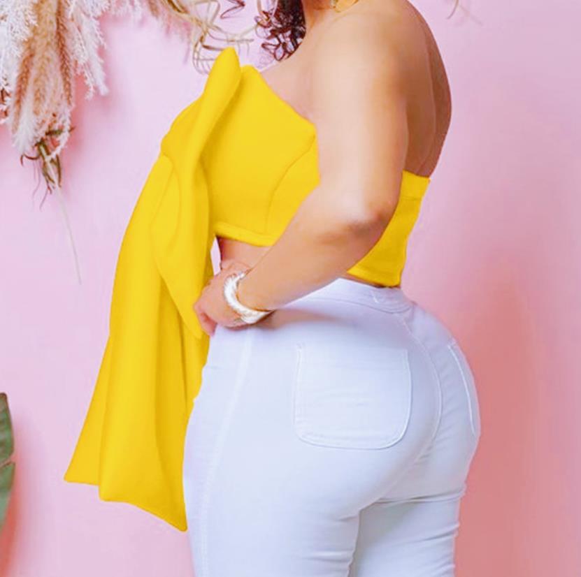 Blouse off-shoulder dames avec design décoratif en nœud Chic und Stil