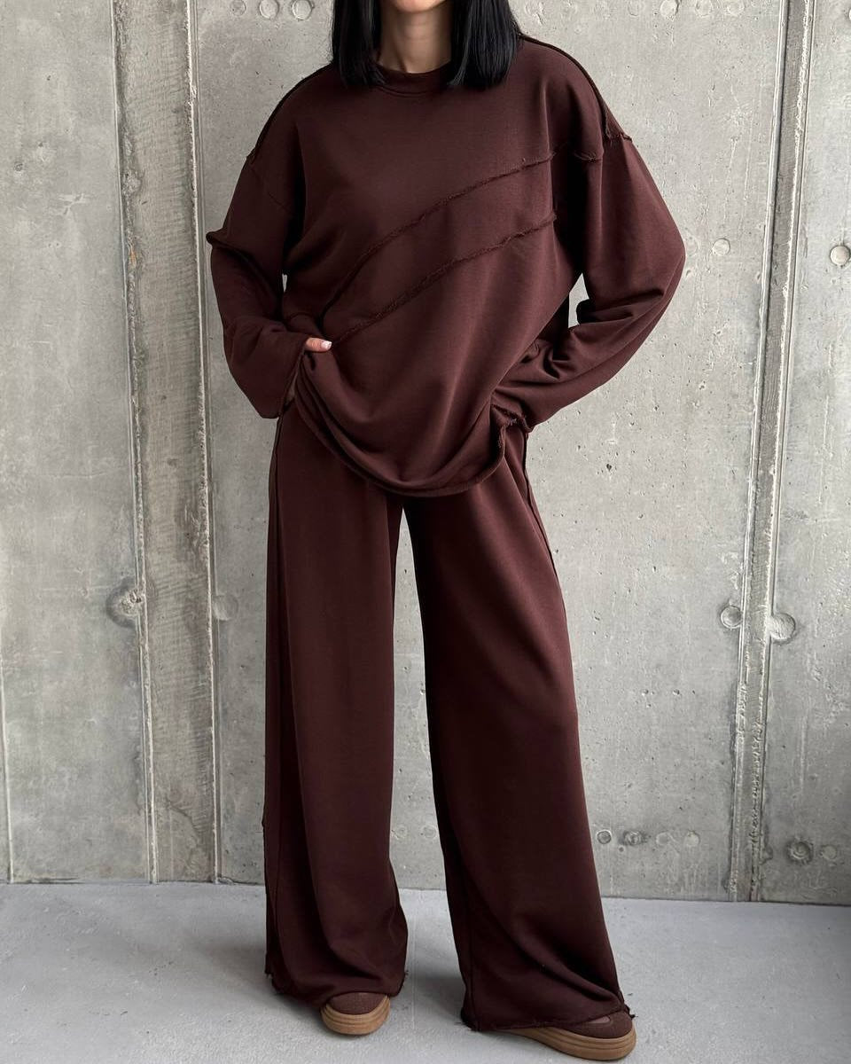 Chic and Style oversized casual sweatshirt set for women and loose athletic pants