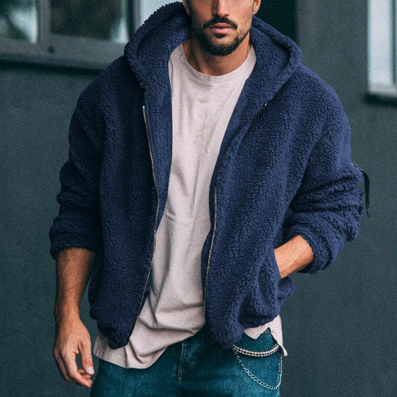 Veste en fleece douce pour hommes avec col haut et fermeture éclair pratique Chic und Stil