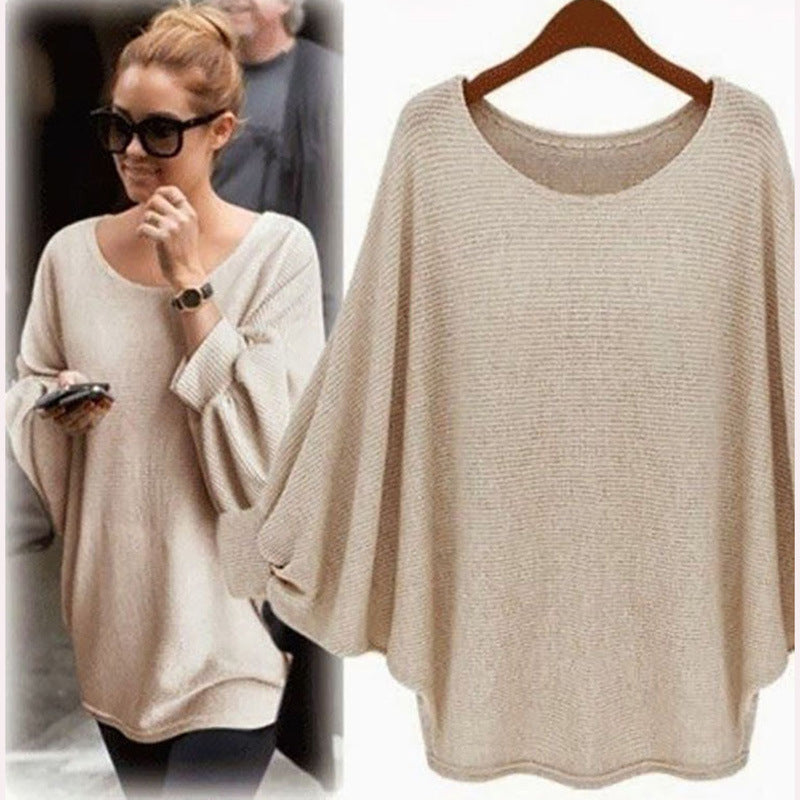 Pull oversized décontracté pour femmes avec un profond col rond Chic und Stil