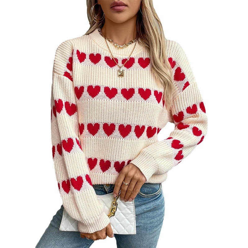 Pull femme confortable avec motif de cœurs Chic und Stil
