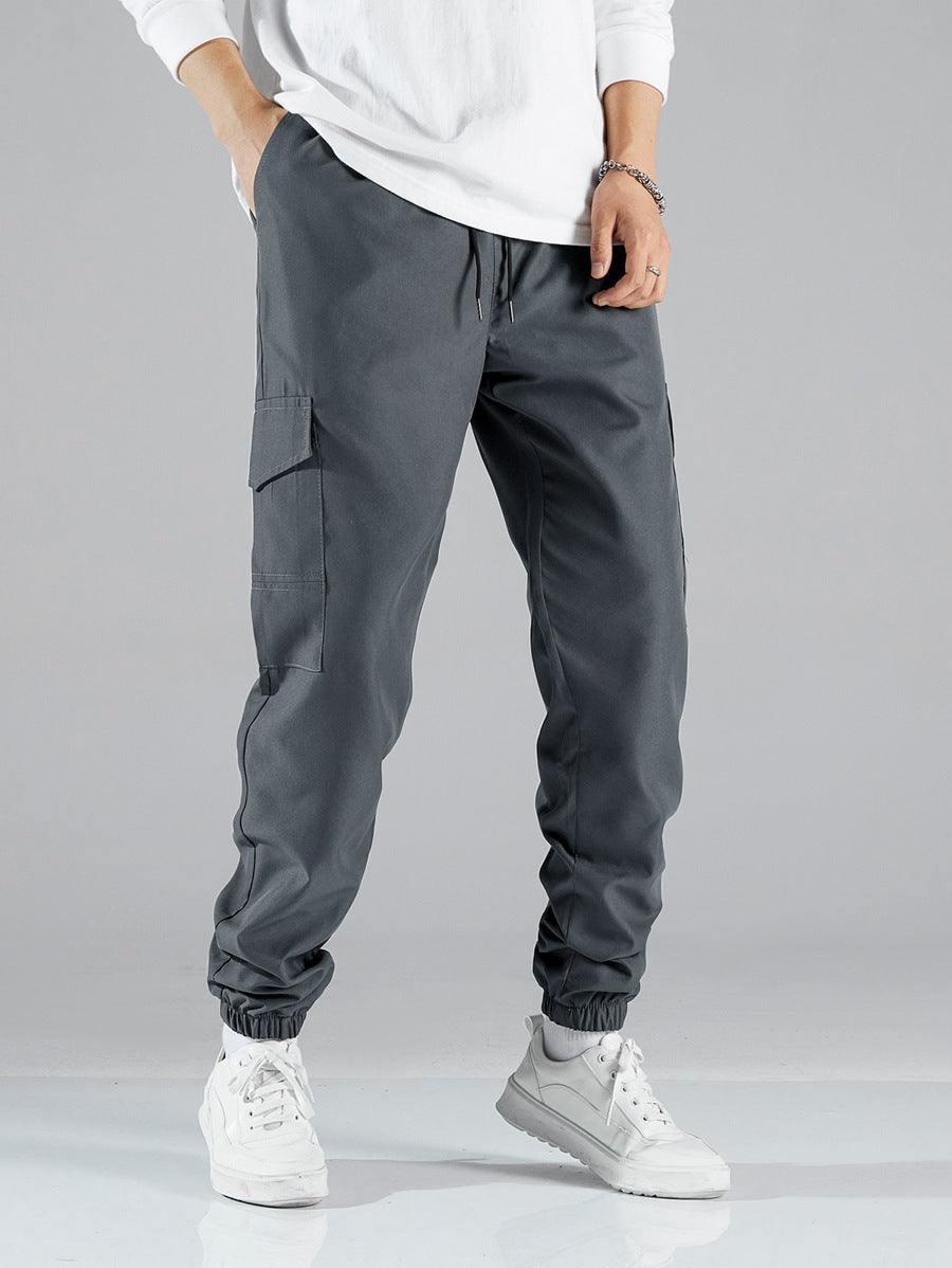 Pantalon cargo décontracté pour hommes avec taille élastique et poches latérales pratiques Chic und Stil