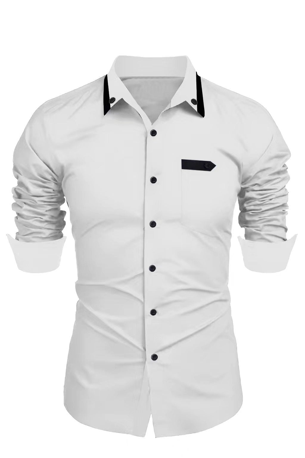 Chemise à manches longues élégante pour hommes avec fermeture à bouton Chic und Stil